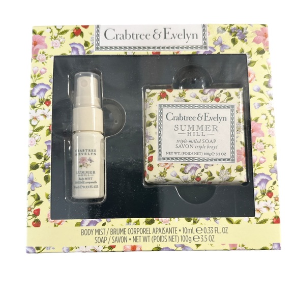 NEW Crabtree & Evelyn SUMMER HILL Soothing Body Mist & Triple Milled Soap Set - Picture 1 of 6